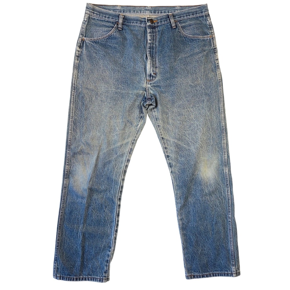 Rustler Mens Vintage 90s Straight Leg Denim Jeans Blue Wash 38x30 Cowboy Retro